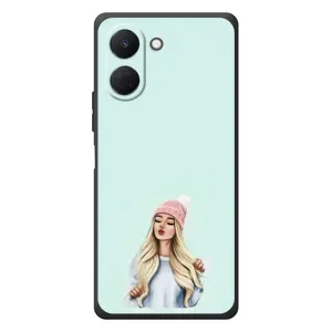 Силиконовый Чехол на TECNO Spark Go 3 с картинкой Стильных Девушек (В шапке)
