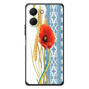 Силіконовый Чохол на TECNO Spark Go 3 з картинкой Вишиванки (Вишиванка з квіткою)