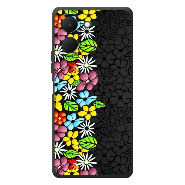 Чехол с рисунком «Яркие цветы на черном» для TECNO Spark Go 3 Чехол с рисунком «Яркие цветы на черном» для TECNO Spark Go 3