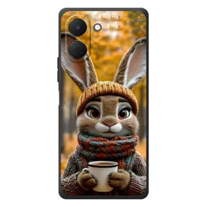 Друкований чохол 'Звірята з кавою' для TECNO Spark Go 3 (Зайчик з кавою)