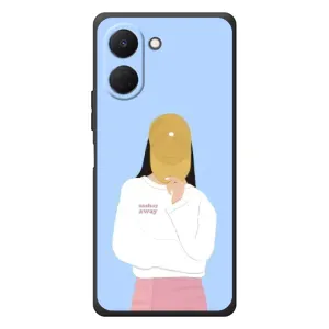 Силиконовый Чехол на TECNO Spark Go 3 с картинкой Стильных Девушек (Желтая кепка)