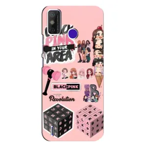 Чехлы с картинкой для TECNO Spark Power 2 (LC8) (BLACK PINK коллаж)