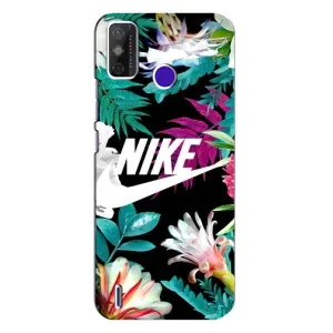 Силіконовый Чохол на TECNO Spark Power 2 (LC8) з картинкою НАЙК (Квітковий Nike)