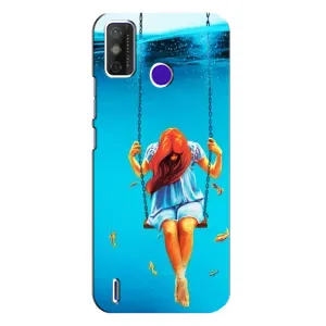 Чехол Стильные девушки на TECNO Spark Power 2 (LC8) (Девушка на качели)