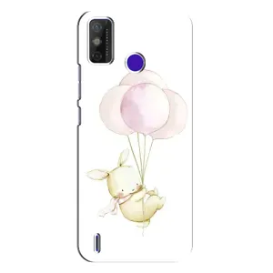 Силиконовый бампер с картинкой животных для TECNO Spark Power 2 (LC8) (Кролик и шарики)