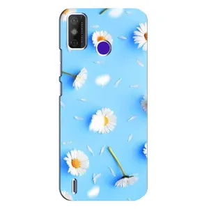 Чехол с Цветами для TECNO Spark Power 2 (LC8) (ромашки на голубом)
