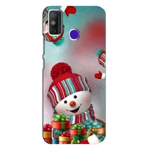 Чехлы на Новый Год TECNO Spark Power 2 (LC8) (Снеговик в шапке)