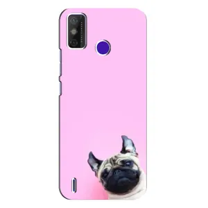 Бампер для TECNO Spark Power 2 (LC8) с картинкой "Песики" (Собака на розовом)