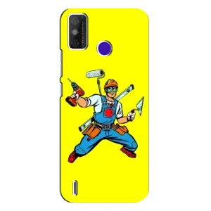 Силиконовый бампер (Работники) на TECNO Spark Power 2 (LC8) (Строитель)