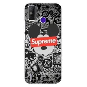 Чехол с Брендами одежды на Техно Спарк Повер 2 (Supreme Маус)
