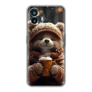 Печатный чехол «Зверята с кофе» для TECNO Spark Slim (Медвежонок с кофе)