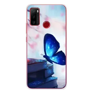 Силиконовый бампер с картинкой животных для Ulefone Note 10 (Бабочка синяя)