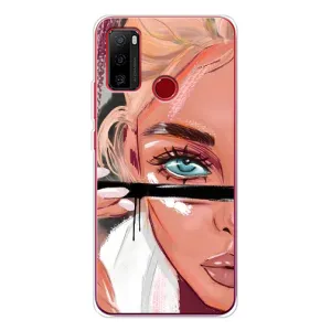 Силиконовый Чехол на Ulefone Note 10 с картинкой Стильных Девушек (Девушка и ресницы)