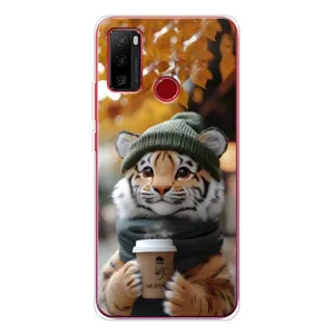 Чехол с рисунком «Тигр с кофе» для Ulefone Note 10