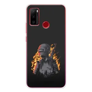 Силиконовый чехол с картинкой "Герой Pubg" на Ulefone Note 10 (В огне)
