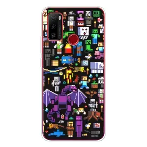 Чехол майнкрафт для Ulefone Note 10 (Все персонажи)