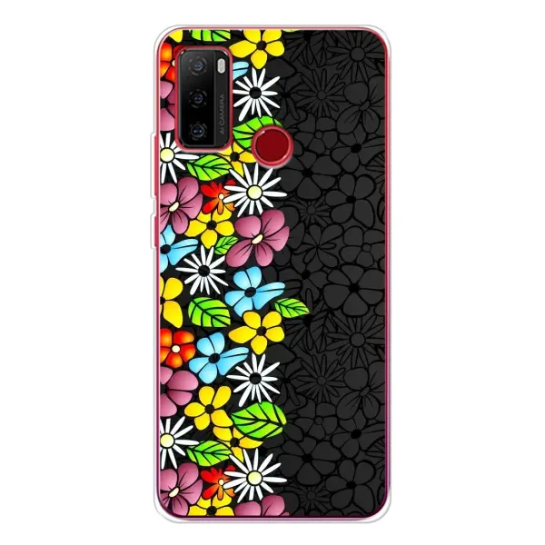 Чохол з малюнком «Яскраві квіти на чорному» для Ulefone Note 10 Чохол з малюнком «Яскраві квіти на чорному» для Ulefone Note 10