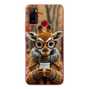 Чехол с рисунком «Жираф с кофе» для Ulefone Note 10