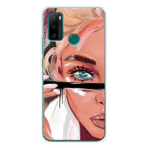 Силиконовый Чехол на Ulefone Note 10P с картинкой Стильных Девушек (Девушка и ресницы)