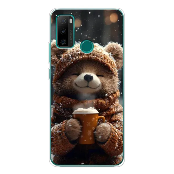 Чехол с рисунком «Медвежонок с кофе» для Ulefone Note 10P