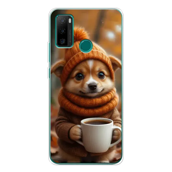 Чехол с рисунком «Собачка с кофе» для Ulefone Note 10P