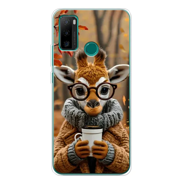 Чехол с рисунком «Жираф с кофе» для Ulefone Note 10P