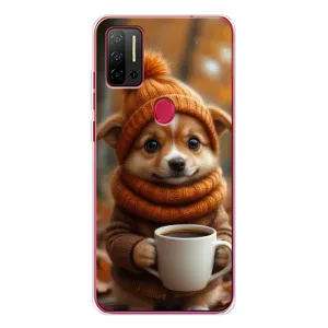 Друкований чохол 'Звірята з кавою' для Ulefone Note 11P (Песик з кавою)