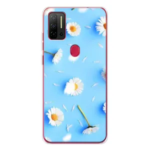 Чехол с Цветами для Ulefone Note 11P (ромашки на голубом)
