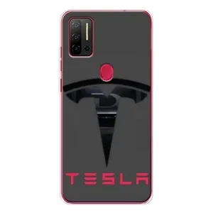 Силиконовый бампер с картинкой машины на Ulefone Note 11P (Logo TESLA)