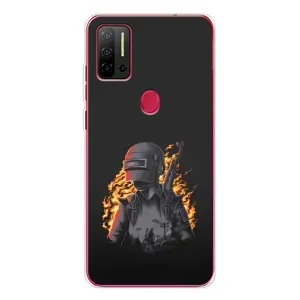 Силиконовый чехол с картинкой "Герой Pubg" на Ulefone Note 11P (В огне)