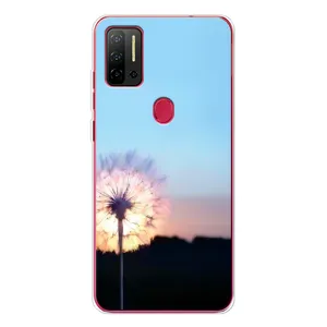 Силиконовый Чехол с одуванчиками на Ulefone Note 11P (Закат с одуванчиком)