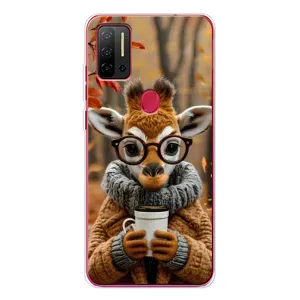 Друкований чохол 'Звірята з кавою' для Ulefone Note 11P (Жираф з кавою)