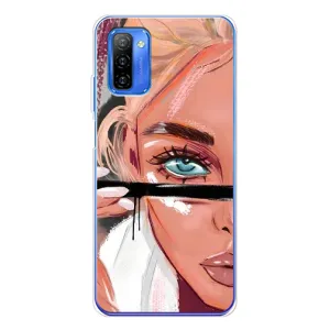 Силиконовый Чехол на Ulefone Note 12 с картинкой Стильных Девушек (Девушка и ресницы)