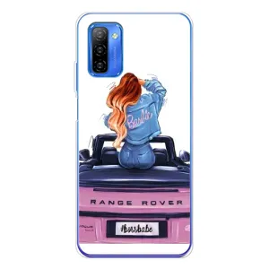 Силиконовый Чехол на Ulefone Note 12 с картинкой Стильных Девушек (Девушка на машине)
