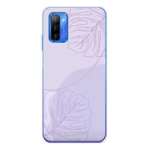 Чехол цветочный дизайн для Ulefone Note 12 (Монстера фиолетовая)