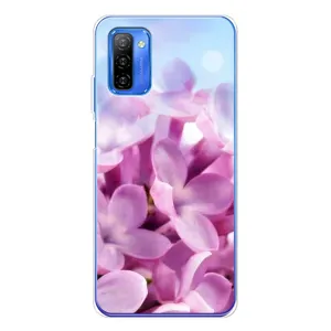 Силиконовый бампер с принтом (цветочки) на Ноте 12 (Сиреневые цветы)
