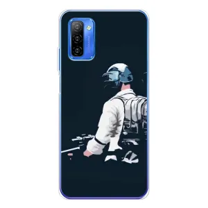 Силиконовый чехол с картинкой "Герой Pubg" на Ulefone Note 12 (В экиперовке)