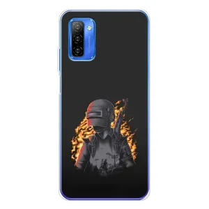 Силиконовый чехол с картинкой "Герой Pubg" на Ulefone Note 12 (В огне)