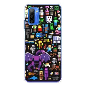 Чехол майнкрафт для Ulefone Note 12 (Все персонажи)