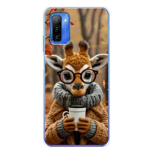 Друкований чохол 'Звірята з кавою' для Ulefone Note 12 (Жираф з кавою)