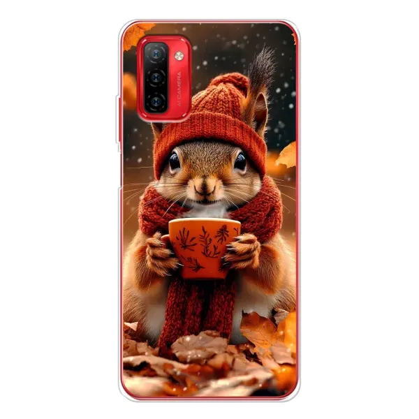 Чехол с рисунком «Белка с кофе» для Ulefone Note 12P