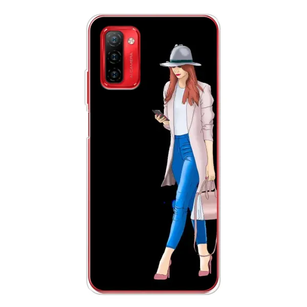 Чехол с рисунком «Девушка со смартфоном» для Ulefone Note 12P