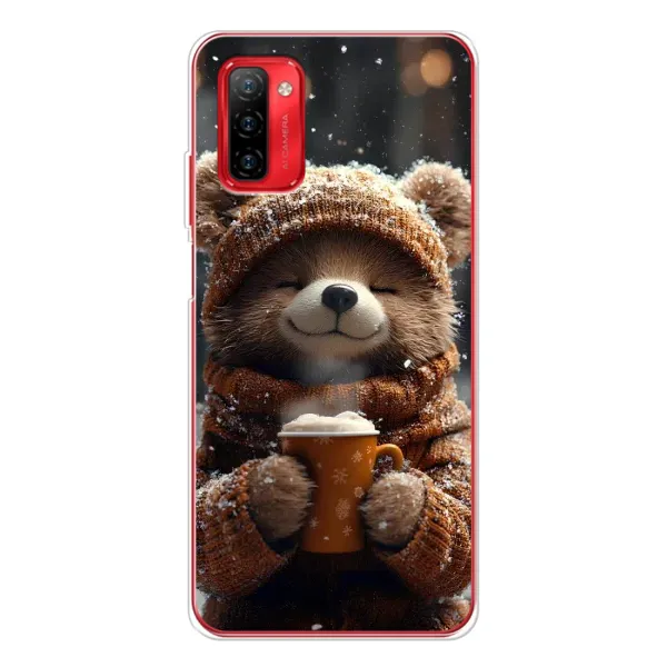 Чехол с рисунком «Медвежонок с кофе» для Ulefone Note 12P