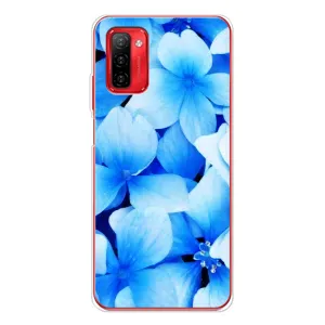 Силиконовый бампер с принтом (цветочки) на Ноте 12П (Синие цветы)