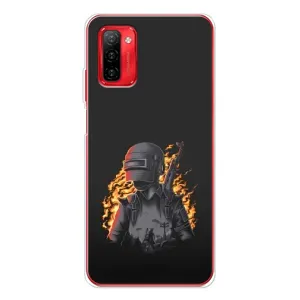 Силиконовый чехол с картинкой "Герой Pubg" на Ulefone Note 12P (В огне)