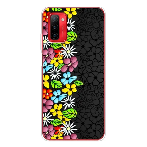 Чехол с рисунком «Яркие цветы на черном» для Ulefone Note 12P Чехол с рисунком «Яркие цветы на черном» для Ulefone Note 12P