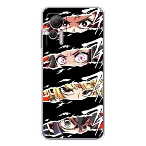 Силіконові чохлі з очіма Anime для Ноте 14 (Очі на чорному)