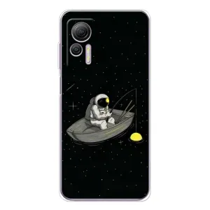 Силиконовый Чехол с принтом "Космонавты" на Ulefone Note 14 (Космонавт на рыбалке)