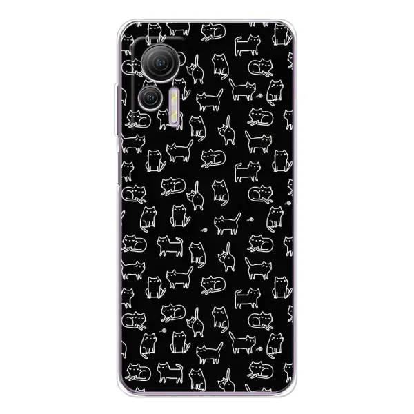 Чехол с рисунком «Котики на черном» для Ulefone Note 14 Чехол с рисунком «Котики на черном» для Ulefone Note 14