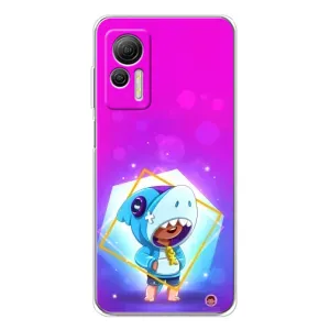 Чехол Бравл Старс для Ulefone Note 14 (Леон в костюме Акулы)